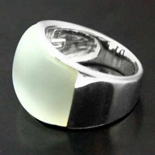 

7*20mm 925 STERLING SILVER NATURAL CLEAR WHITE OPAL RING SIZE 7/8/9/10