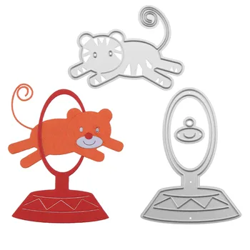 

3pcs/Set Cute Circus Tiger Metal Cutting Dies Stencil for DIY Scrapbooking Photo Album Embossing Paper Cards Decorative Crafts