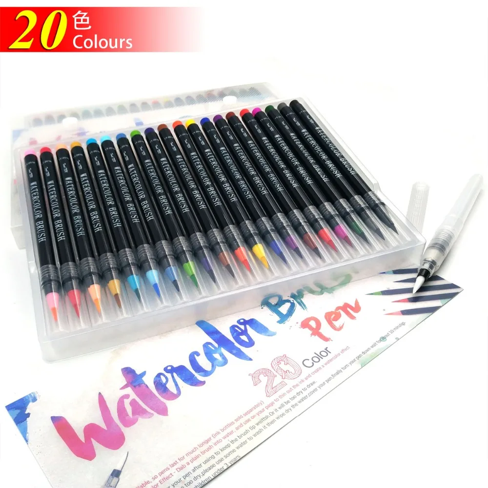 Набор фломастеров кистей для рисования 20 цветов|art markers|brush pen setmarkers marker |
