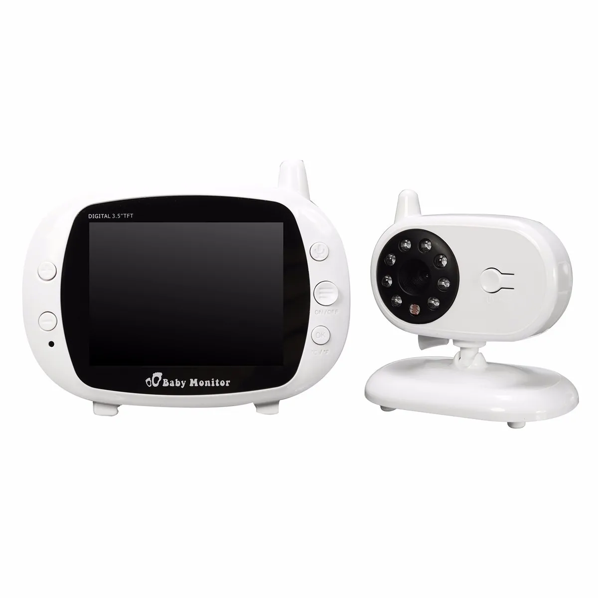 

2.4G Wireless Digital 3.5 Inch LCD Baby Monitor High Resolution Baby Nanny Security Camera Night Vision Temperature Detection
