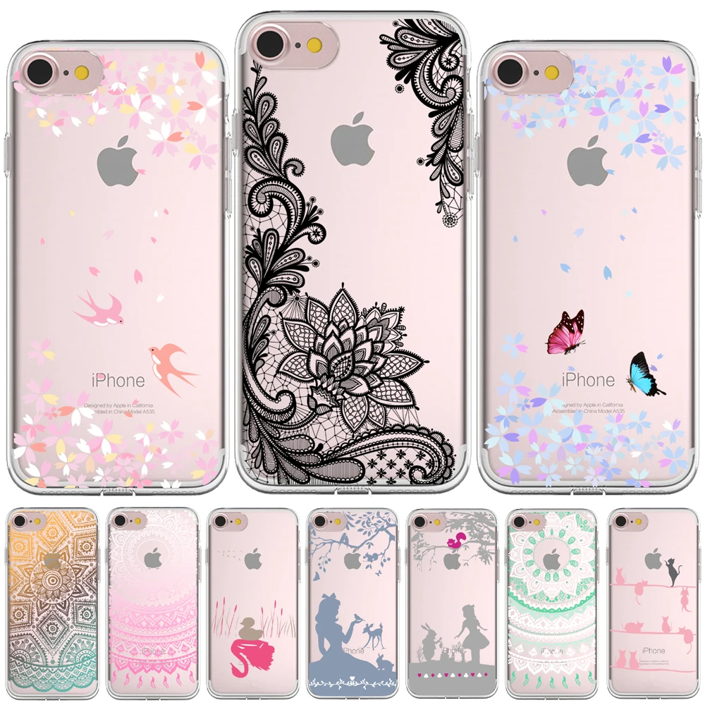 Забавный мультяшный силиконовый чехол для iPhone 12 Mini11 Pro Max цветочный кружевной Apple X