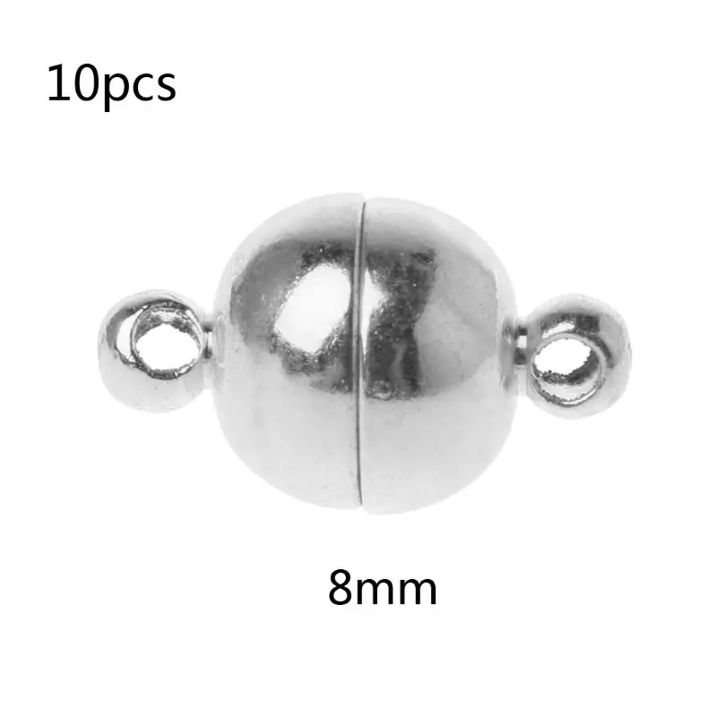 10 шт. магнитный зажим-конвертер в форме шара из нержавеющей стали для изготовления ювелирных изделий цвета: золотистый, серебристый, белый - Цвет: W-8