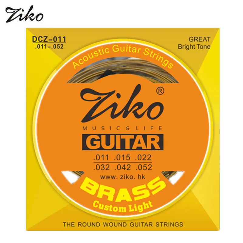Ziko Acoustic Guitar Strings 010 011 012 Silver Phosphor Bronze Brass 6