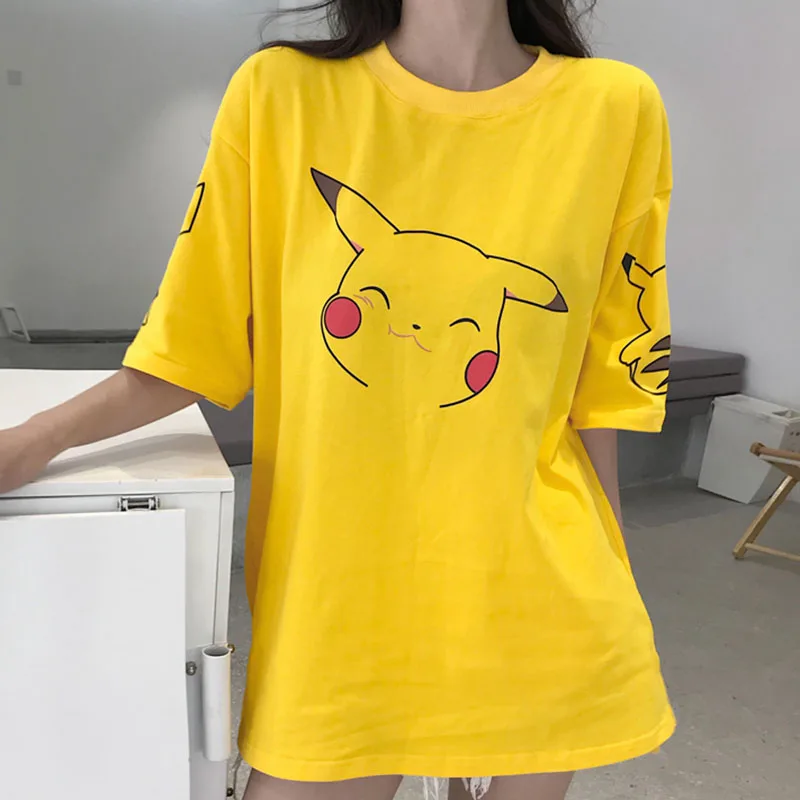 Harajuku Kawaii футболка с коротким рукавом и мультяшным принтом топы для женщин летняя