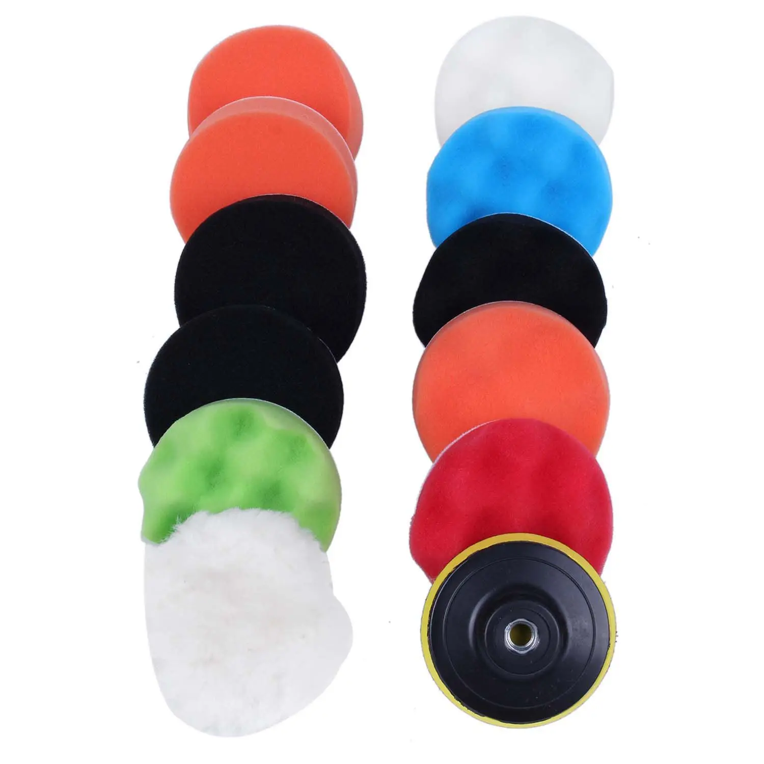 

3 inch Polishing Buffing Pad Auto Car Polishers and Buffers Wax Set Pack Of 12 Pcs +M10 Adapter Kit (13pcs) Drop Shipping