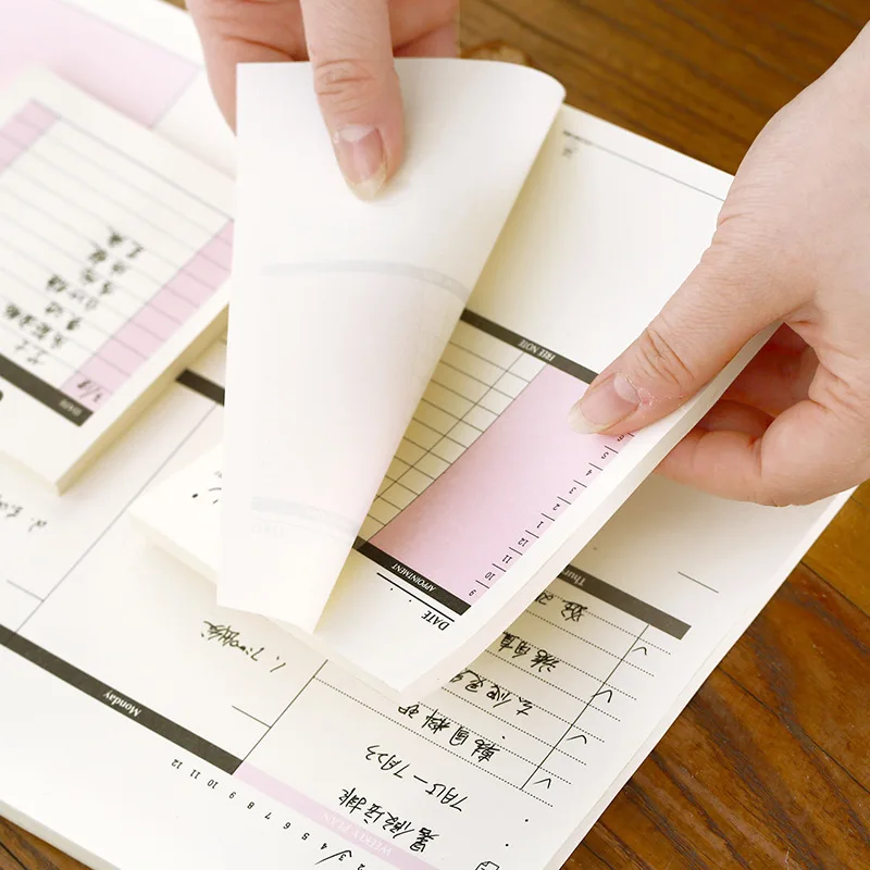 Корейский кавайный милый школьные офисные принадлежности ежедневный Еженедельный Ежемесячный план стол блокнот планировщик повесток дня контрольный лист