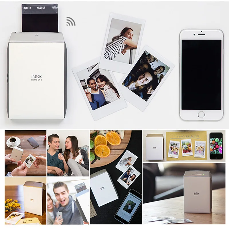 絶品】 Pyonkichi ShoutenFujifilm Instax Share SP-2 Portable Smartphone Printer Silver Creative Photo Kit Advanced Wedding Bundle 160 Mini Films Spar millenniumkosovo.org