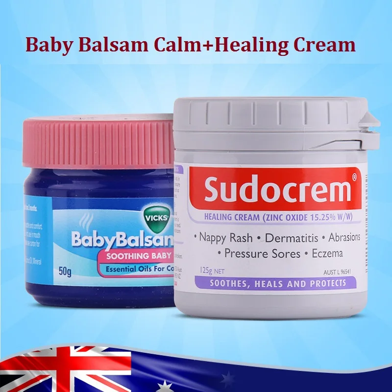 Sudocrem Healing Cream+Vicks Vaporub Baby Balsam Calm Baby skin problem Nappy Rash Eczema treatment Relax Soothe calm happy baby