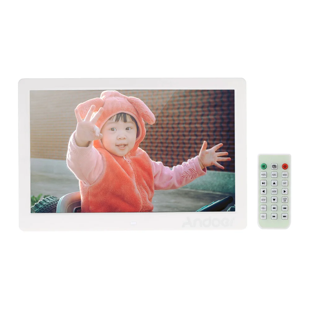 Andoer 1" TFT светодиодный цифровое фото рамки 1280*800 цифровых носителях рекламы MP3 MP4 видеопроирыватель будильник цифровые фоторамки