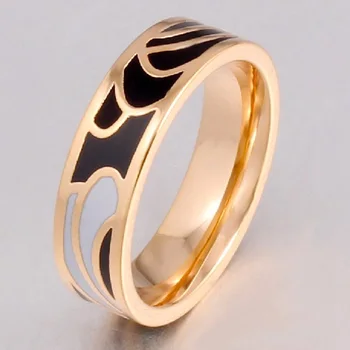 

6mm Width Stainless Steel Enamel Rings for Women Filled Colorful Painting oil Design Jewelry Fashion women Party Gifts