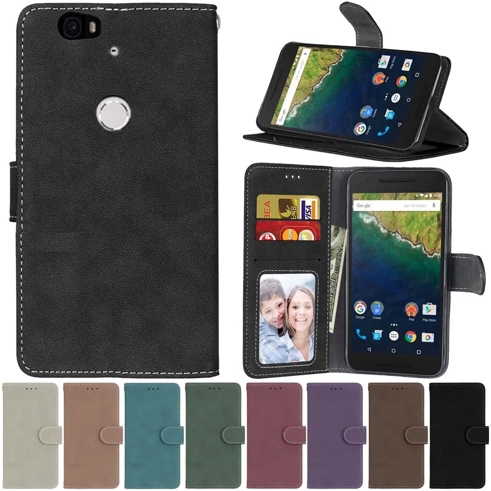 Для Huawei Nexus 6p случае роскошь матовой кожи чехол для Huawei Nexus 6p флип-чехол чехол-кошелек для телефона стиль с чехлы с отделениями для карт