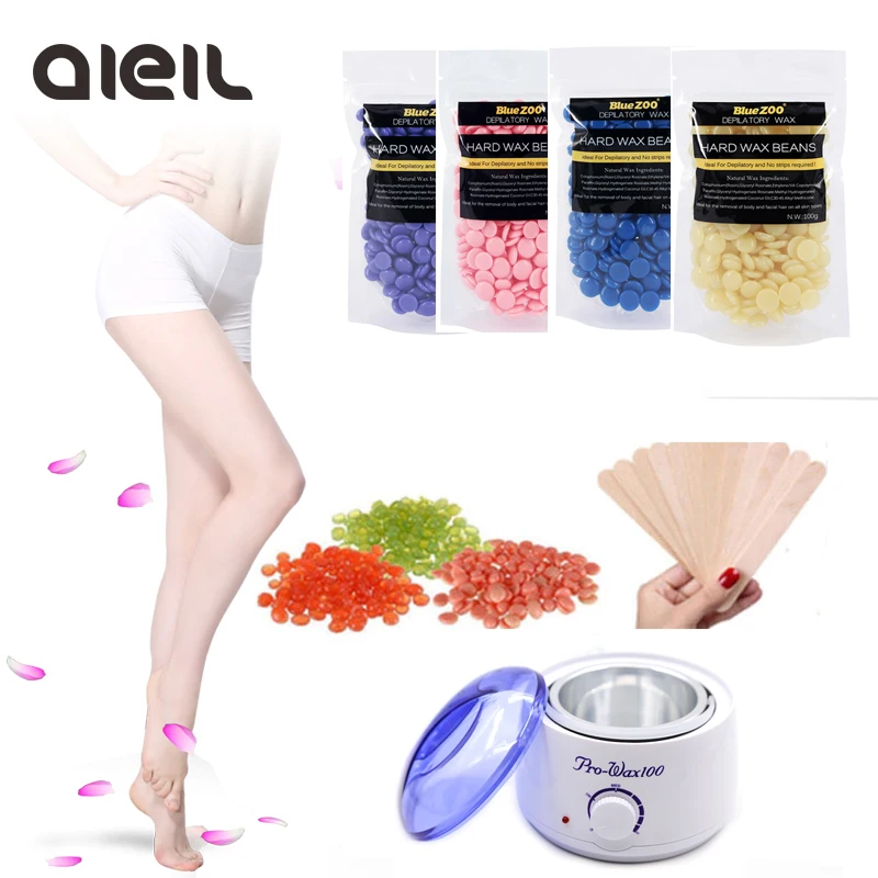 100g 4PCS Wax Beans Kit Depilatory Epilator Hard Wax Pellet Waxing