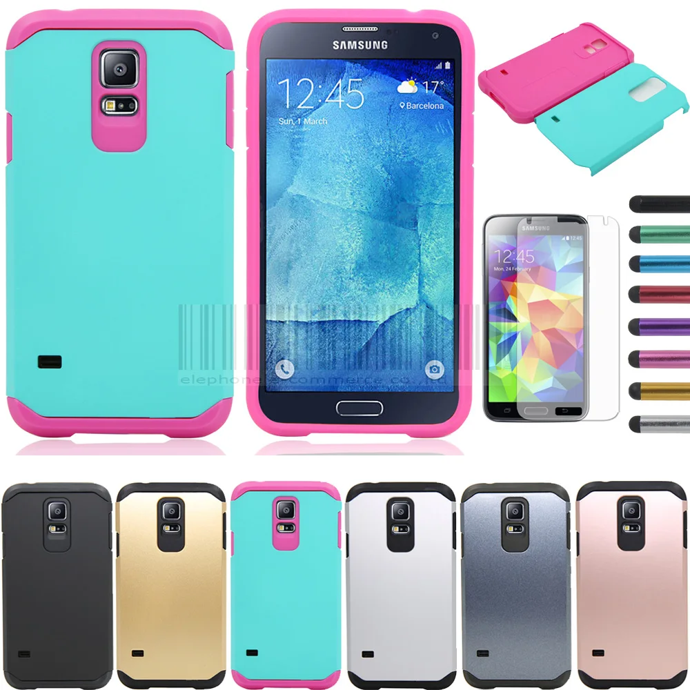 Резиновый Гибридный армированный жесткий чехол с пленкой + стилусом для Samsung Galaxy