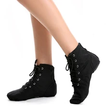 Парусиновая танцевальная обувь для джазового балета; черные туфли на мягкой подошве с раздельными каблуками