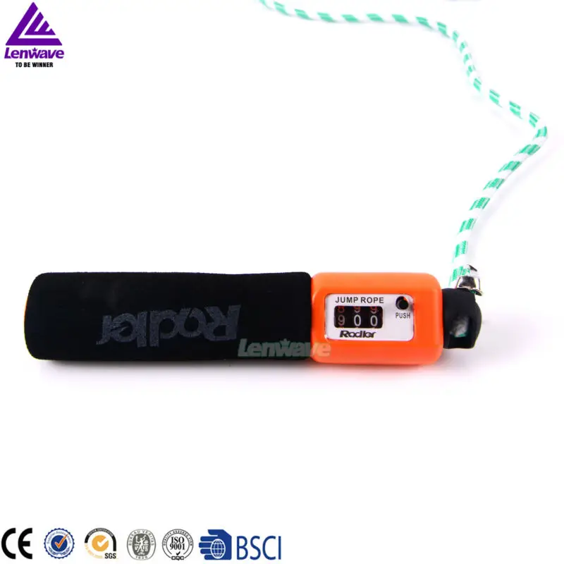 3 color Adler brand count rope skipping rubber hot add sales speed jump rope