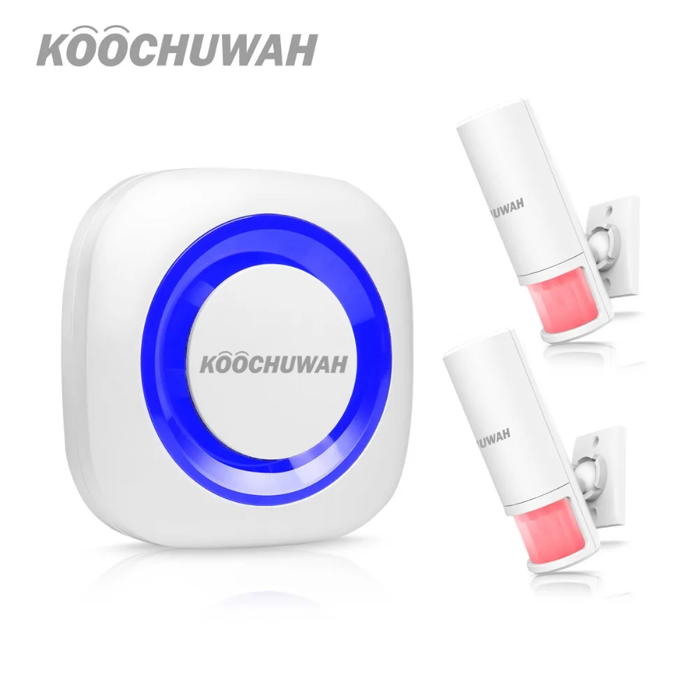 

KOOCHUWAH Wireless Smart Doorbell Alarm with PIR Infrared Detector LED Flash Entry Door Bell Alert Welcome Chime for Store/Shop