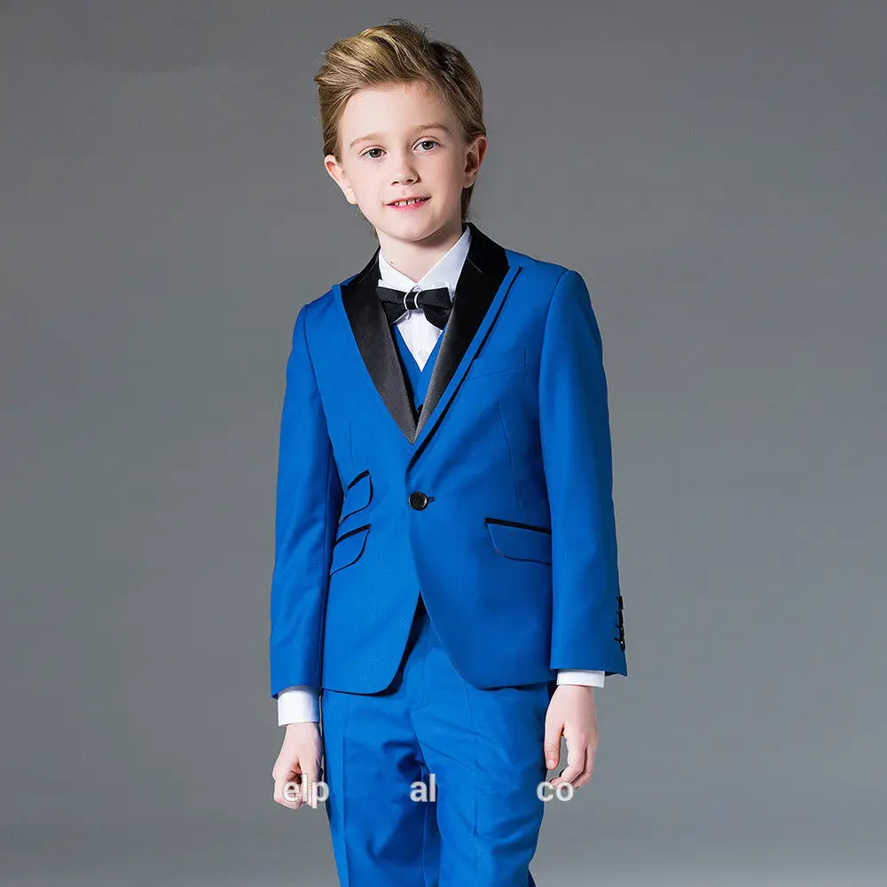 Kid's 3 Piece Formal Wedding Groom Tuxedos Flower Boys Children Prom