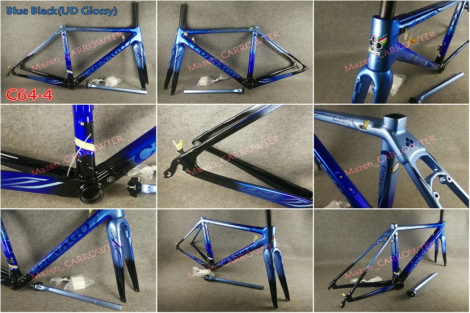 Sale Blue Black Colnago C64 carbon road frames Handlebar Saddle Bottle cages 50mm carbon wheels 10