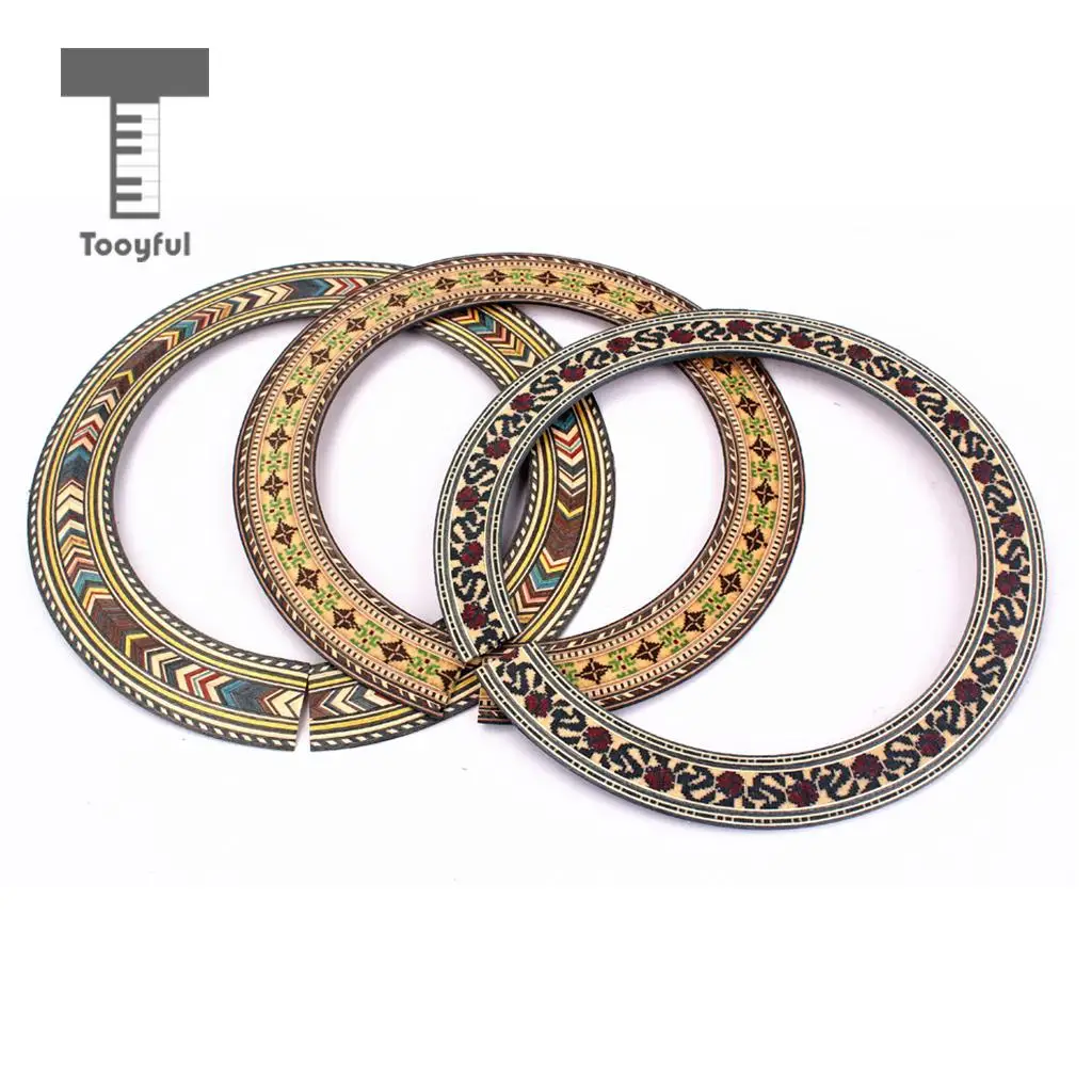 Tooyful 3Pcs Rosewood Acoustic Classical Guitar Soundhole Rosette Inlay Guitar Sound Hole DIY Luthier Tool Decoration