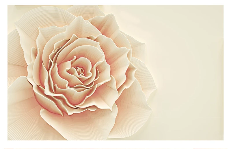 Interior Decoration Self-definition Size 3d Simple Embossed Rose Flower Nordic Stereo TV Background Wall Painting Wallpaper