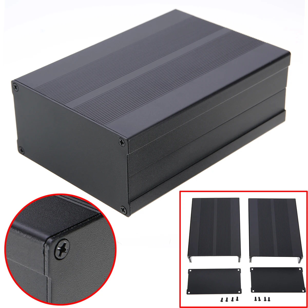 

Aluminum PCB Instrument Box with 8 Screws Aluminum Box Enclosure Case Circuit Board Project Electronic 150x105x55mm Black