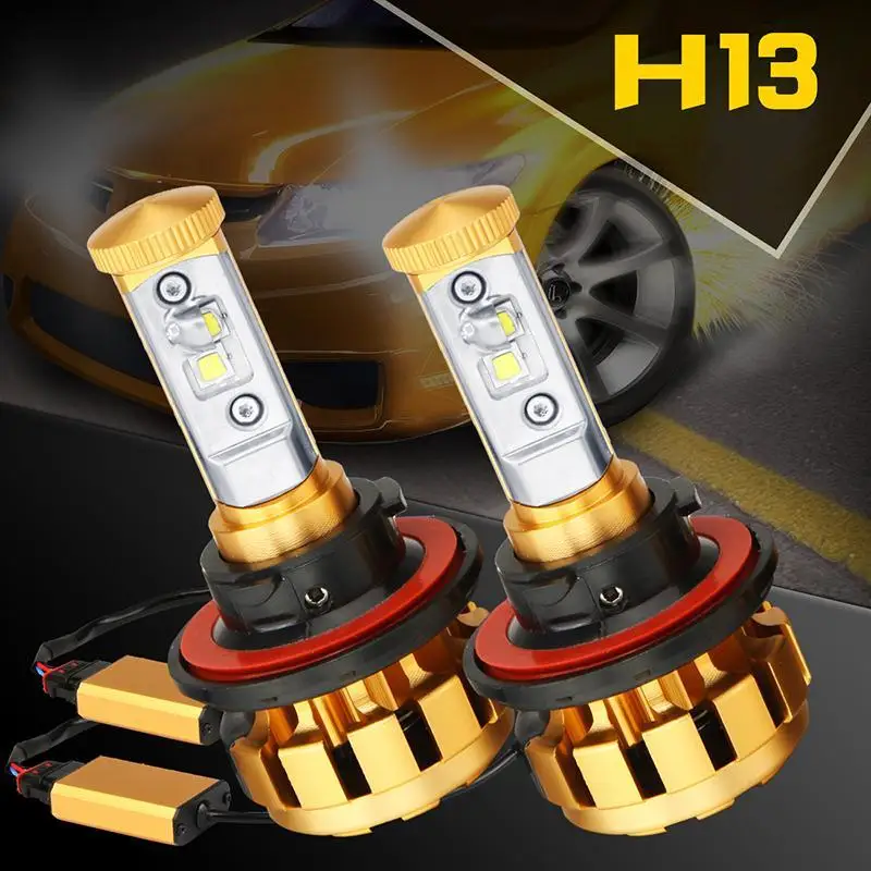 

A Pair H13 Hi-Lo Beam Car Headlight Conversion Kit LED CREE Chips 6000K All-in-one Headlamp Bulbs For Grand Marquis Marauder