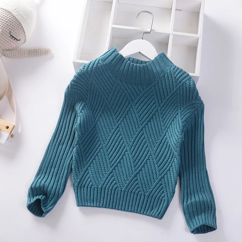 

stretch boys girls sweaters knitted warm wear cotton thermal children's clothing pullover