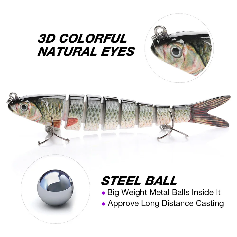13.7 سنتيمتر 26g بايك Wobblers الصيد السحر غرق 8 قطاعات متعددة صوتها الاصطناعي الطعم الصلب Swimbait Crankbaits الصيد معالجة