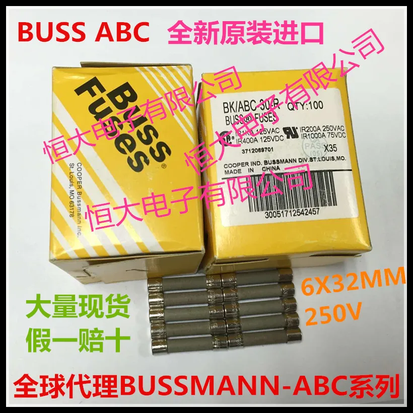 Быстрая Керамическая лента BUSS с свинцовым предохранителем BK/ABC-V-30-R 30A 250V 6*32 |