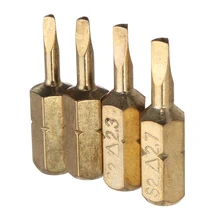Broppe 4 шт. 25 мм 1,8-2,7 мм треугольной формы отвертки биты 1/4 дюймов шестигранный хвостовик гальванические бронзовые 1,8 мм 2,0 мм 2,3 мм 2,7 мм