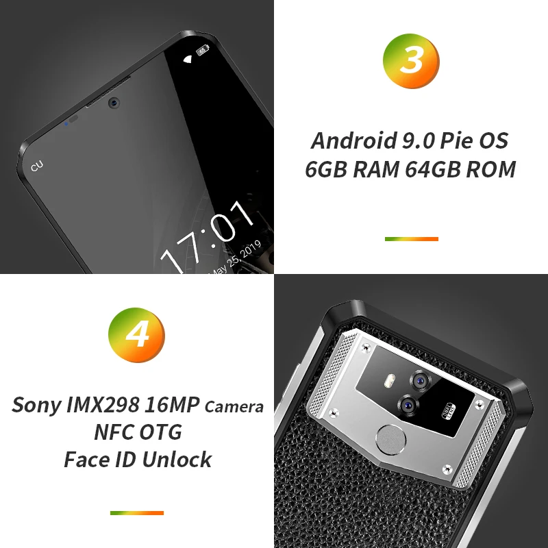 OUKITEL K12 6.3'' Waterdrop 1080*2340 6GB 64GB Android 9.0 Smartphone Face ID 10000mAh 5V/6A Quick Charge OTG NFC Mobile Phone OUKITEL K12 6.3'' Waterdrop 1080*2340 6GB 64GB Android 9.0 Smartphone Face ID 10000mAh 5V/6A Quick Charge OTG NFC Mobile Phone