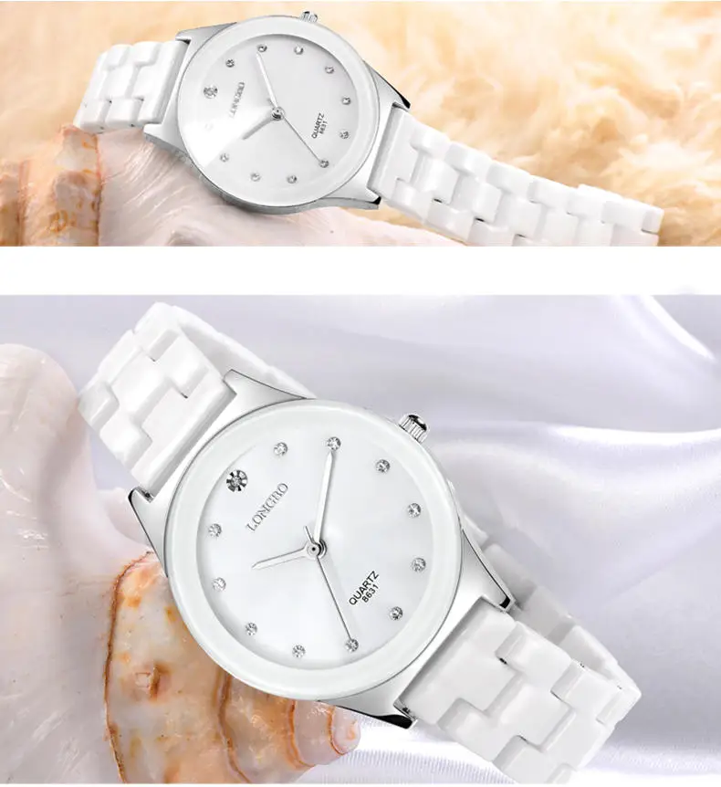 TIke Toker, роскошные белые керамические водонепроницаемые классические Легко читаемые спортивные женские наручные часы, качественные женские Стразы 08