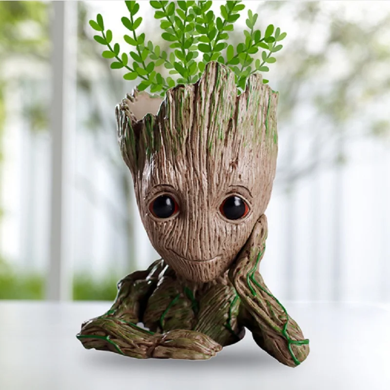 

Flower Pot Baby Action Figures Cute Model Toy Pen Pot Holder PVC Hero Model Baby Tree Man Garden Flower Plant Pot