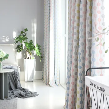 

European curtains, black silk shade printing curtain, window screens