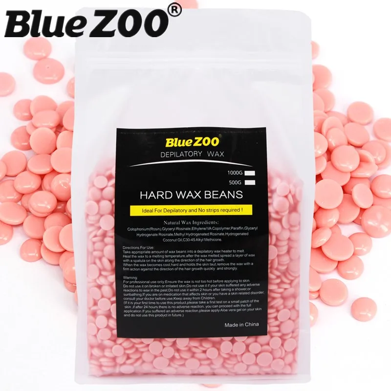 1000g Pink Color No Wax Strips Hot Film Hard Wax Beans Pellet Rose Depilatory Cream Waxing Bikini Flawless Facial Hair Removal