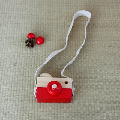 Новые милые мини игрушки с деревянной камерой, безопасные натуральные Игрушки для маленьких детей, модные развивающие игрушки, подарки на день рождения и Рождество - Цвет: Красный