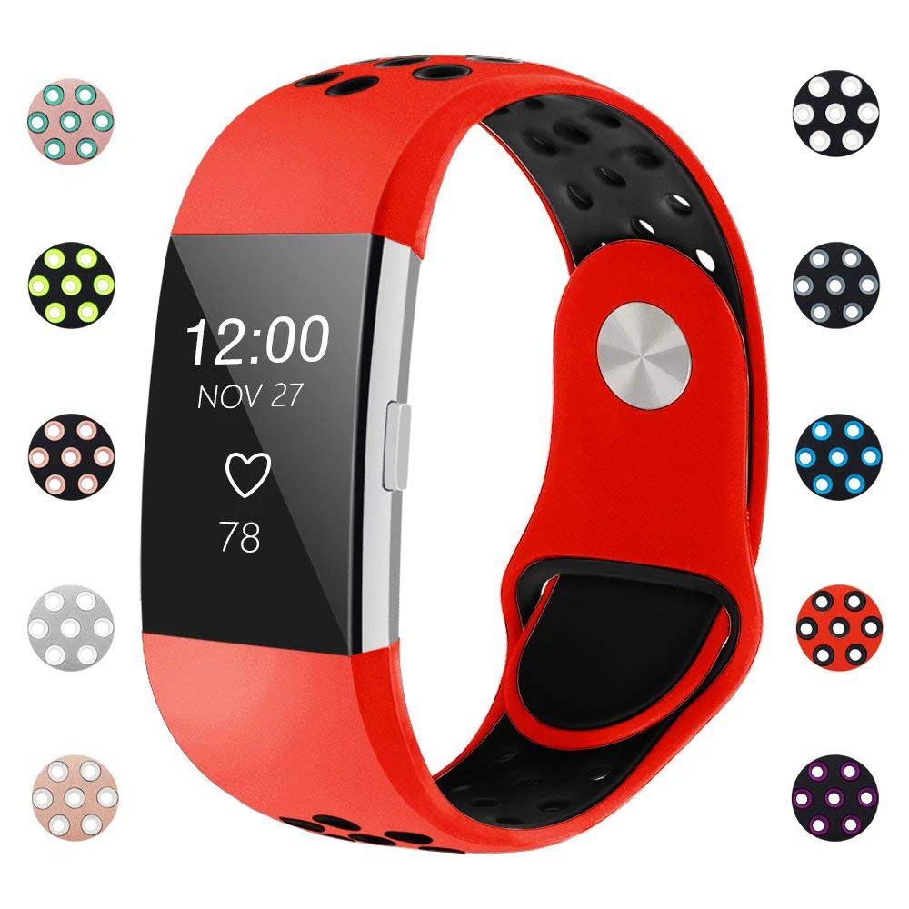 

For Fitbit Charge 2 Bands, Sport Silicone Strap Bracelet for Fitbit Charge 2 Smart Watch Fitness Wristband
