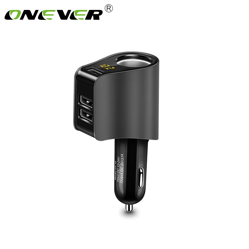 

Onever Car Cigarette Lighter Socket Splitter Charger 3.1A Dual USB Car Charger Power Adapter for iPhone Samsung GPS