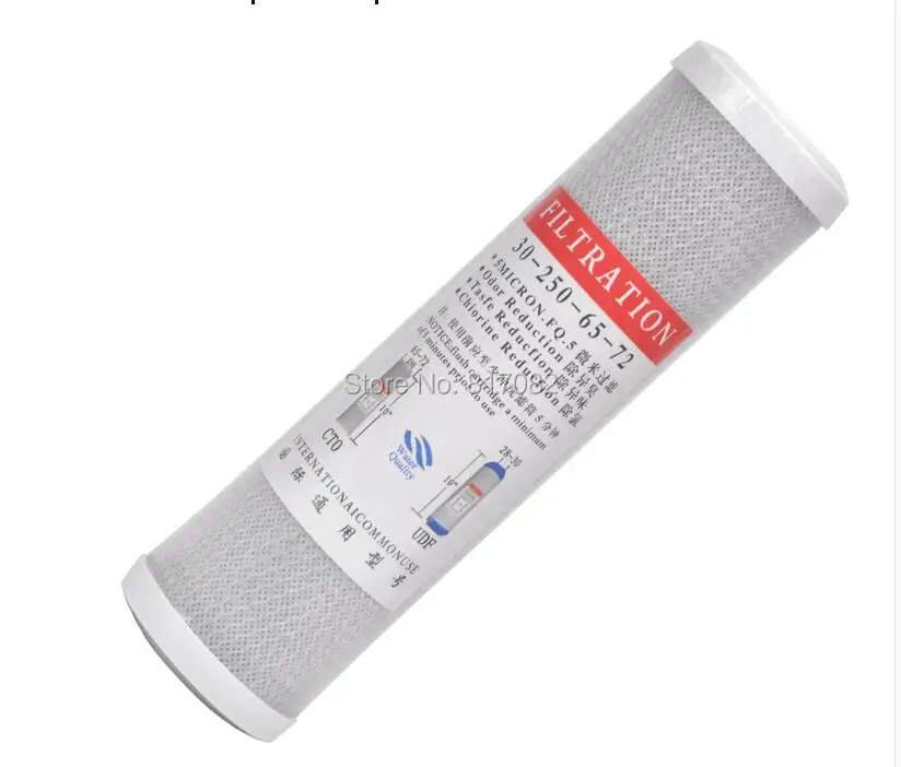 

Universal Water Filter Activated Carbon Cartridge Filter, 10 Inch CTO Block Carbon Filter Water Purification System