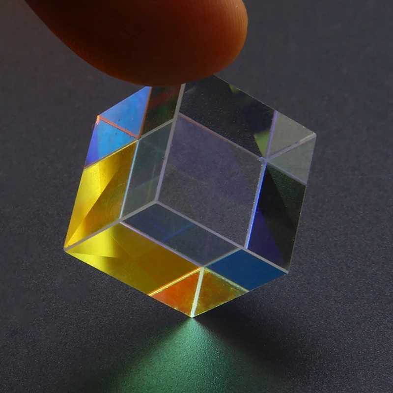 Optical Glass Cube Defective Cross Dichroic Prism Mirror Combiner Splitter Decor  10x10mm 18x18mm 5x5mm Transparent Module Toy