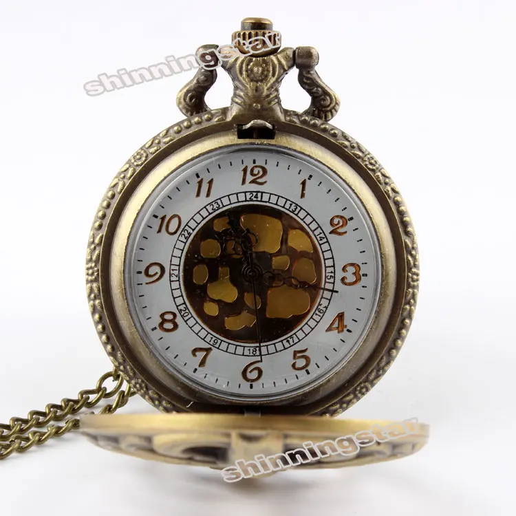 Винтаж стимпанк кормящих скелет позвоночника ребра Hollow кварцевые карманные часы для Для женщин Для мужчин Цепочки и ожерелья цепь