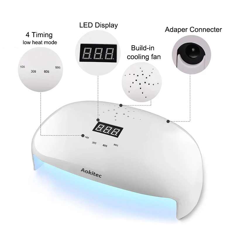  Aokitec 78W/36W Nail Dryer UV Led Lamp Gel Polish Curing Infrared Sensing Timer Smart LCD Display L