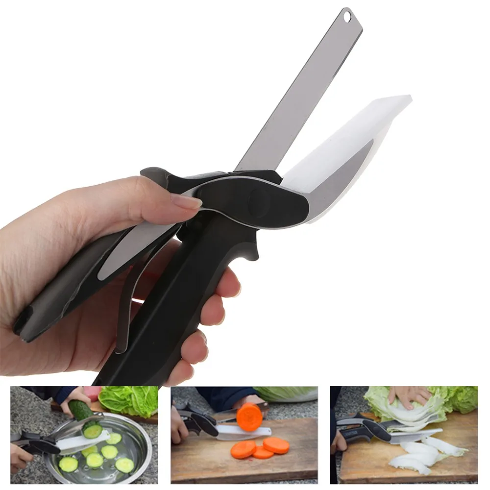 2 In 1 Multifunction Stainless Steel Kitchen Scissors Food Meat
