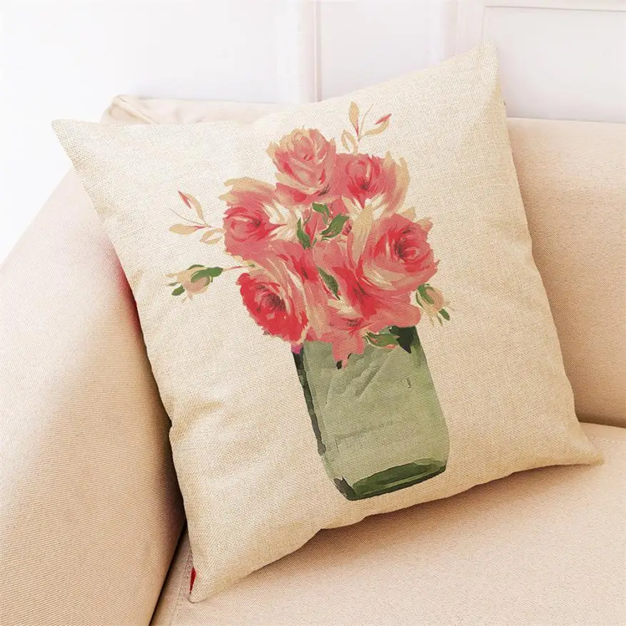 Наволочка для подушки 45x45 см, домашний декор, наволочка для подушки, Цветочная ваза, наволочки, покрытия для подушек