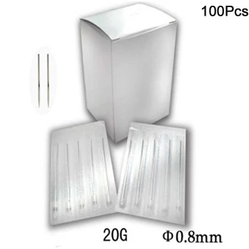 

100Pcs/lot Sterile Disposable Body Piercing Needles Stainless Steel 20G Size Permanent Makeup Needles Equipment agujas tatuaje