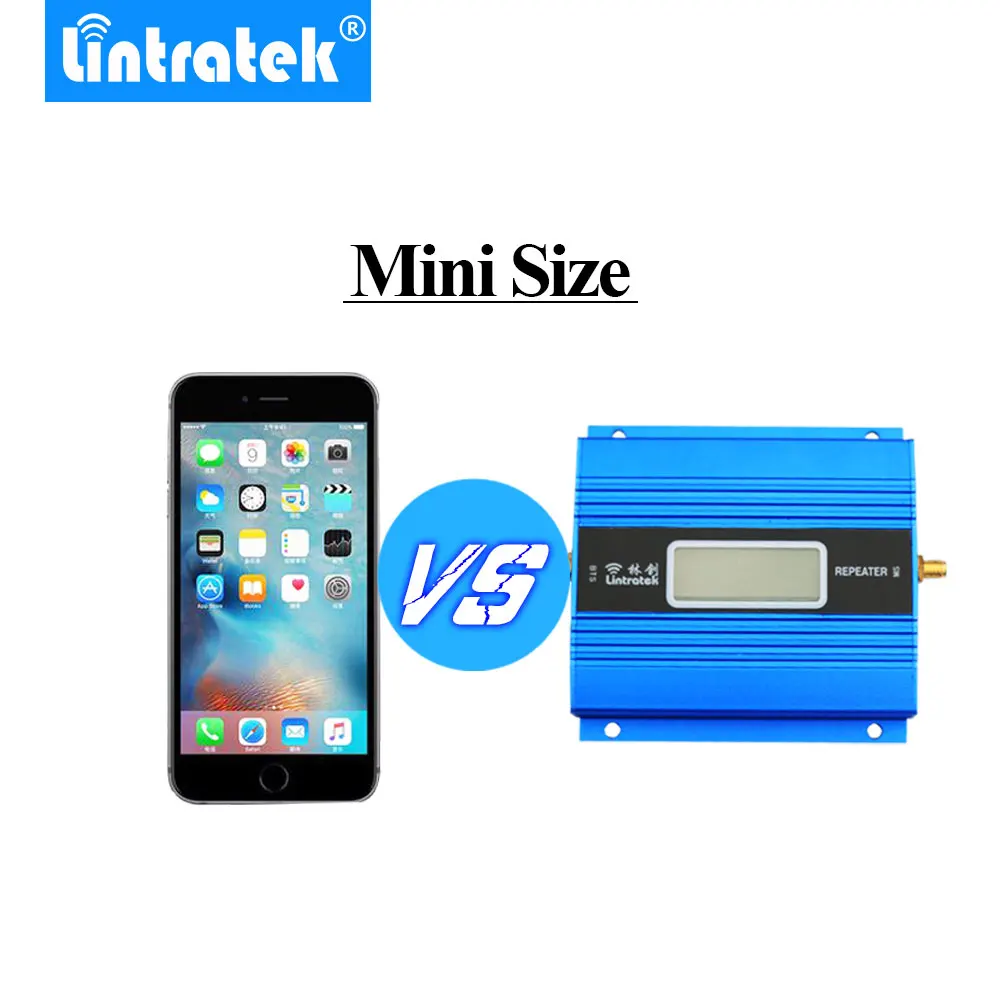 Lintratek pantalla LCD Mini repetidor GSM 900MHz para móvil teléfono GSM 900 amplificador de señal + Antena Yagi con 10m de Cable - 4