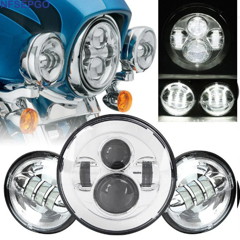 NFSEPGO For Harley Davidson Motorcycle 7" LED Daymaker Headlight