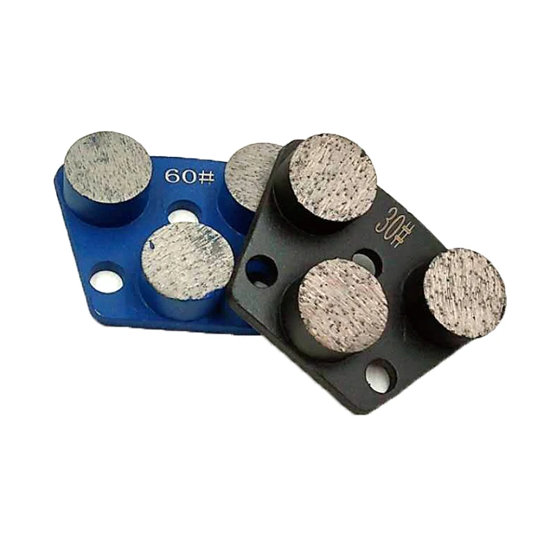 RIJILEI 6PCS Triple Round Segment diamond grinding disk Diamond Grinding Shoe Plate Disc For Grinding Concrete Floor JX05