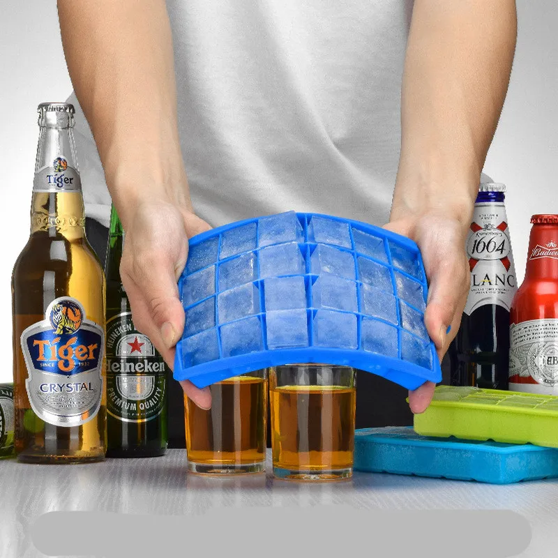 

24 Grid Silicone Ice Cube Tray Square Molds DIY Desert Freezer Easy Release Ice Jelly Pudding Maker Bar Kitchen Tool