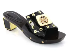 High Heels Schwarz abend schuhe für frauen Gute Qualität Quadratische Fersen mit party schuhe KL1613 schwarz farbe.